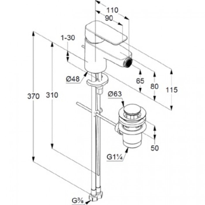 Смеситель для биде Kludi PURE&STYLE 402160575 хром