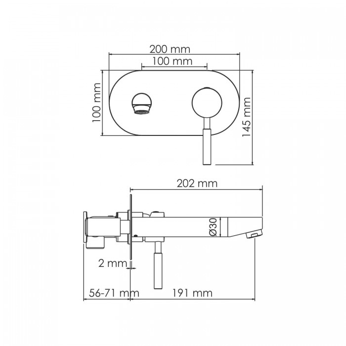 Смеситель для раковины WasserKRAFT Main 4130 встраиваемый, хром