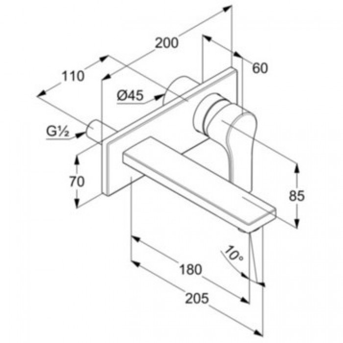 Смеситель для раковины Kludi ZENTA SL 482470565 встраиваемый, хром