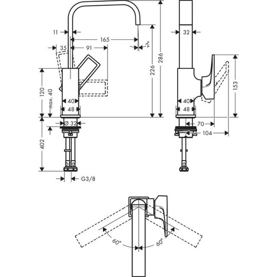 Смеситель для раковины Hansgrohe Metropol 74511000