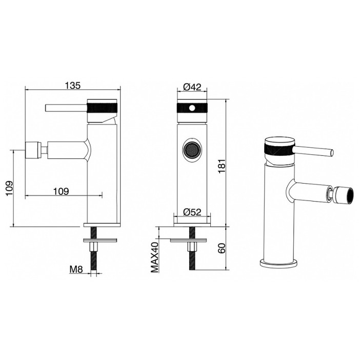 Смеситель для биде Allen Brau Priority 5.31004-00 хром