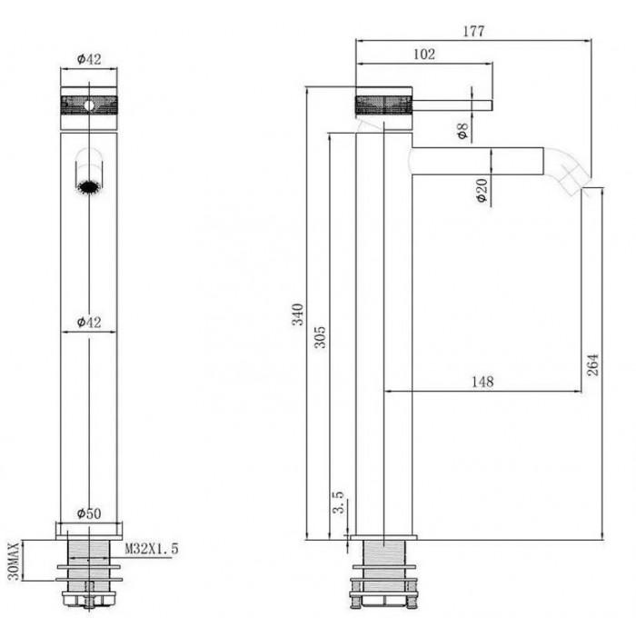 Смеситель для раковины Allen Brau Priority 5.31A02-00 хром
