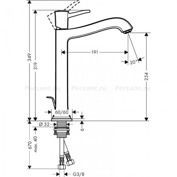 Смеситель для раковины Hansgrohe Metropol Classic 31303000 хром