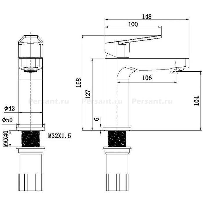 Смеситель для раковины Allen Brau Eclipse хром 5.E1001-00 с донным клапаном