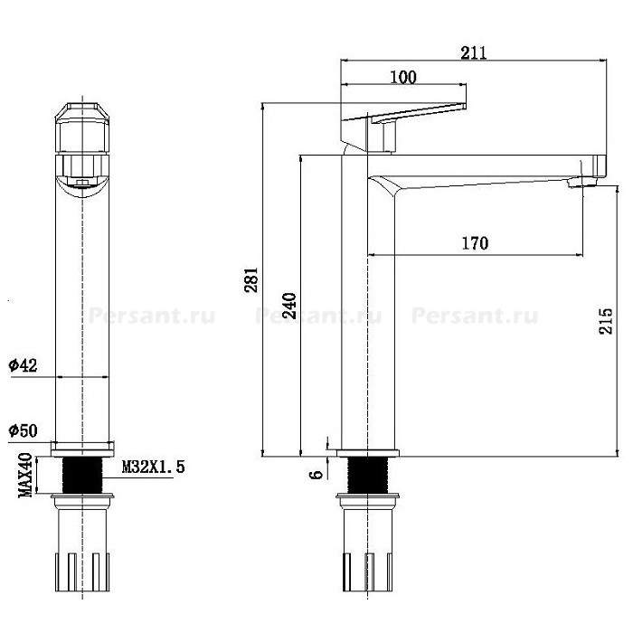 Смеситель для раковины Allen Brau Eclipse черный 5.E1002-31 с донным клапаном