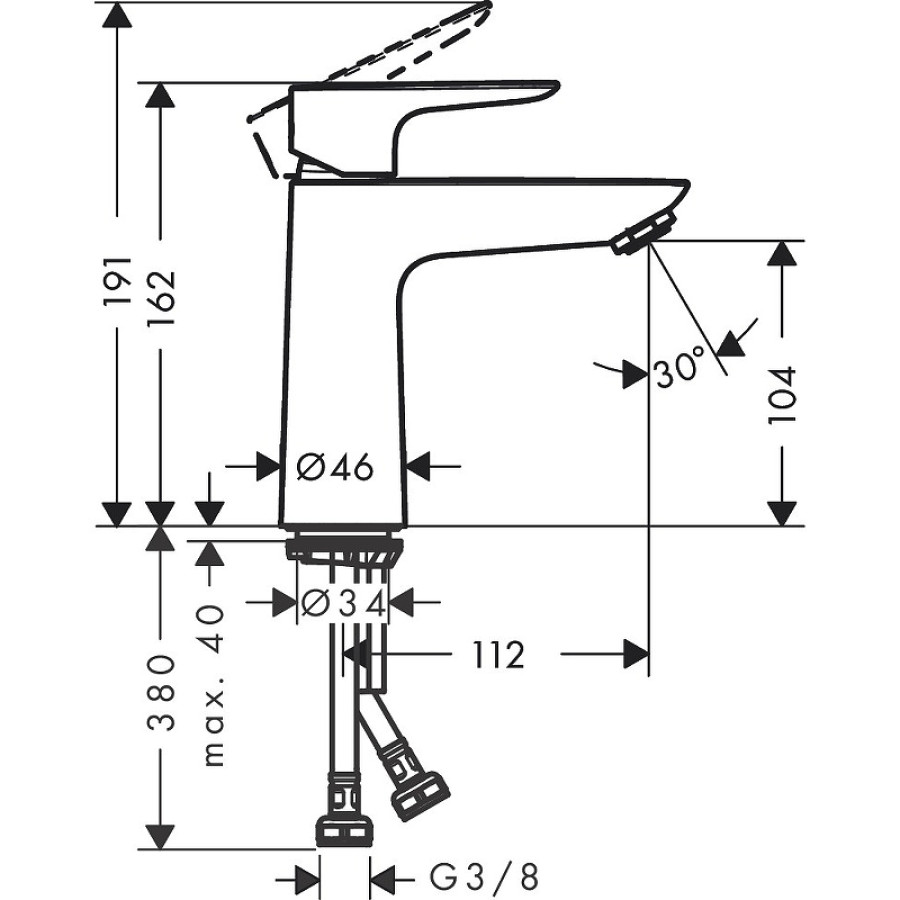 Смеситель для раковины Hansgrohe Talis E 71712000