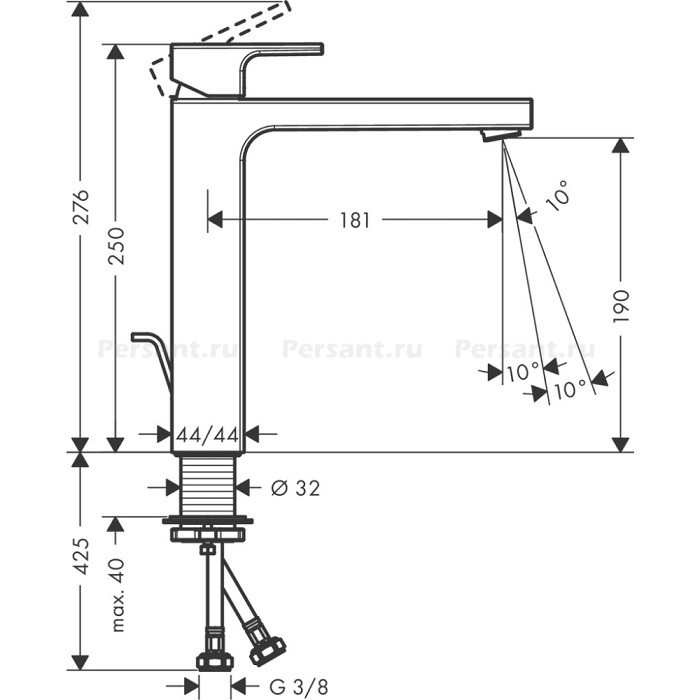 Смеситель для раковины hansgrohe Vernis Shape 190 71562000 хром