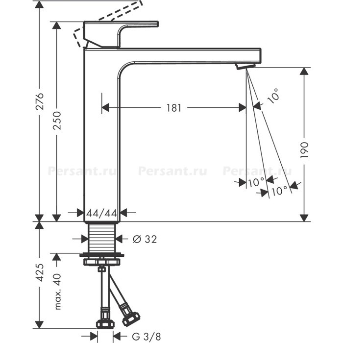 Смеситель для раковины hansgrohe Vernis Shape 190 71591000 хром