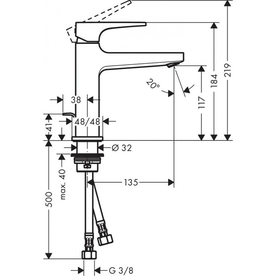 Смеситель для раковины Hansgrohe Metropol 74506000