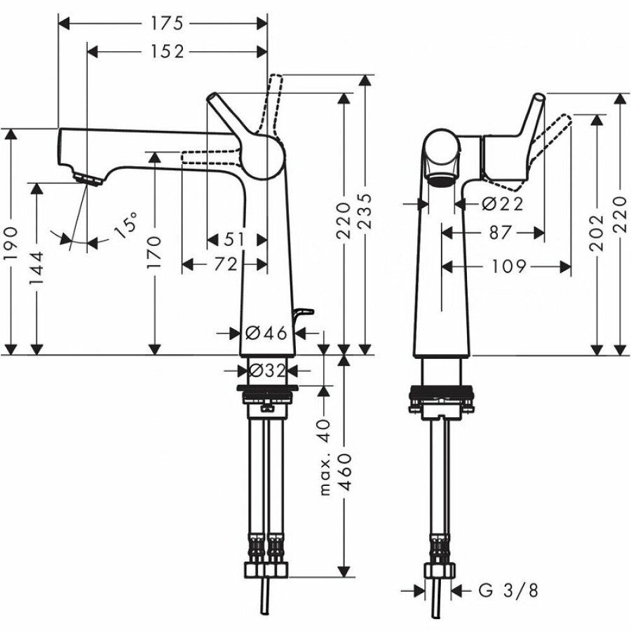 Смеситель для раковины Hansgrohe Talis S 72113000