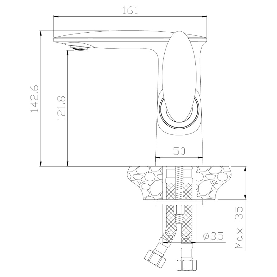 Смеситель для раковины Rossinka RS30 RS30-11B