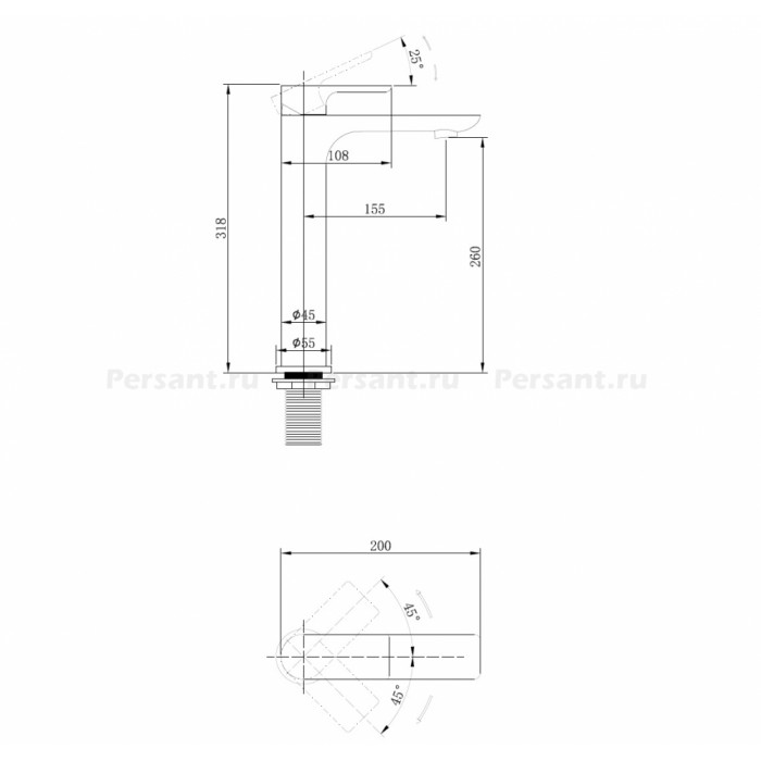 Смеситель для раковины Abber Weiss Insel AF8011 хром