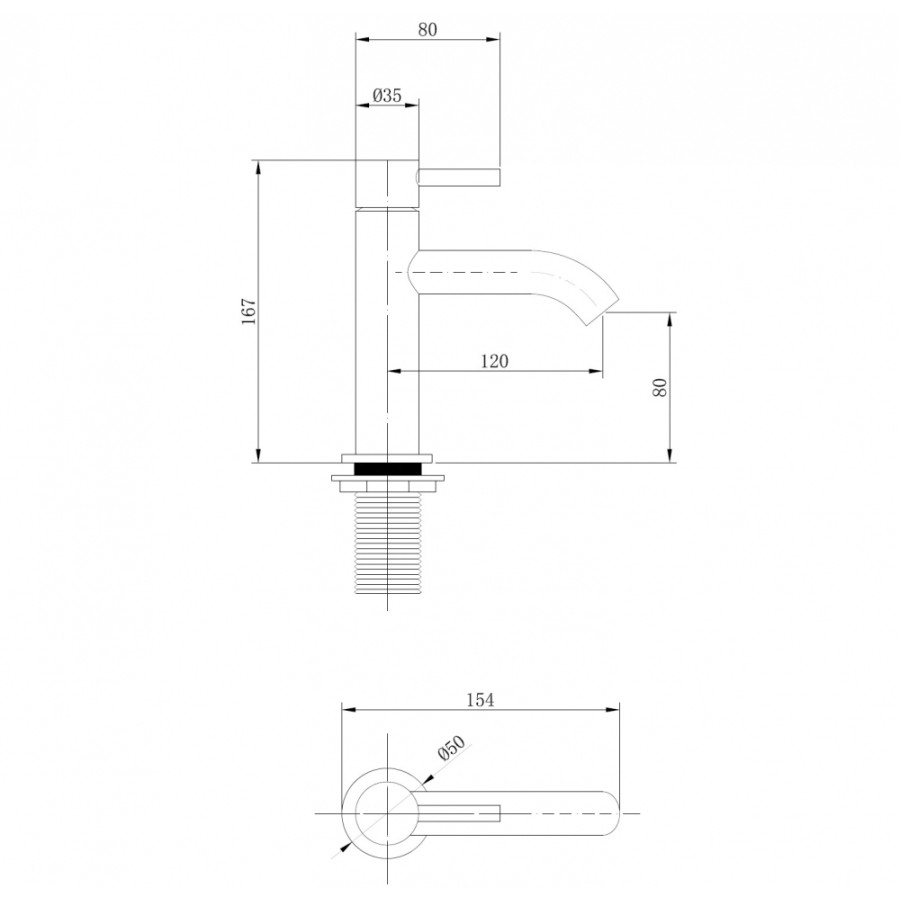 Смеситель для раковины Abber  AF8110 Wasser Kreis хром