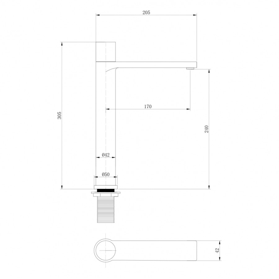 Смеситель для раковины Abber Rund AF8711 хром