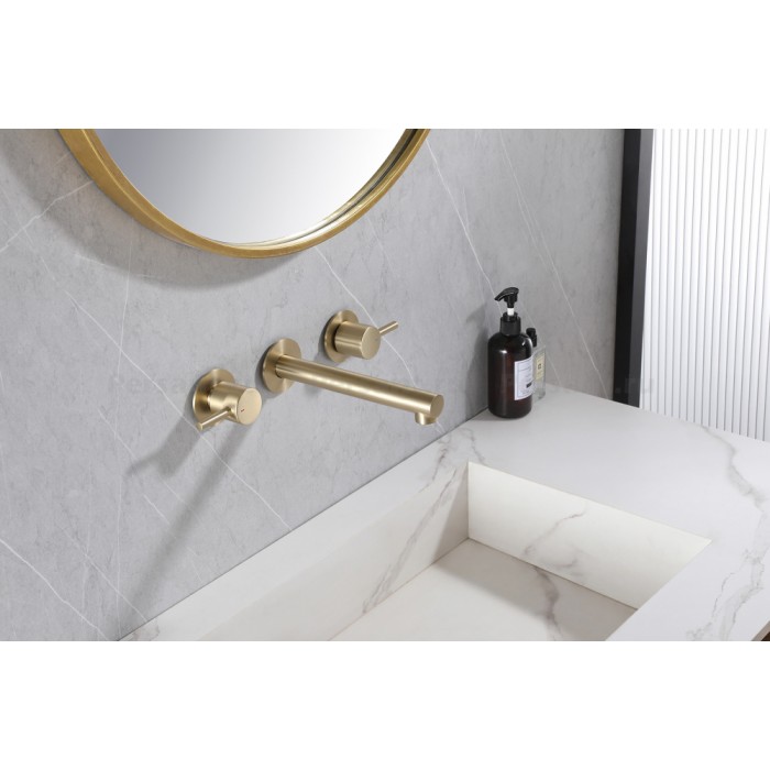 Смеситель для раковины Abber Emotion AF88121G золото матовое