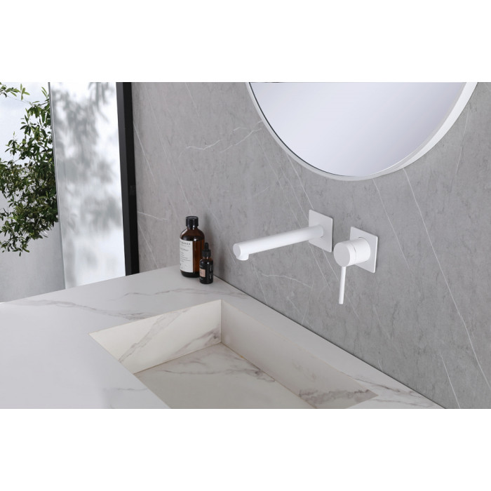 Смеситель для раковины Abber Emotion AF8812W белый матовый
