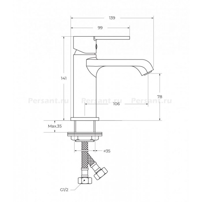 Смеситель для раковины BelBagno Aurora AURORA-LVM-CRM-W0 хром