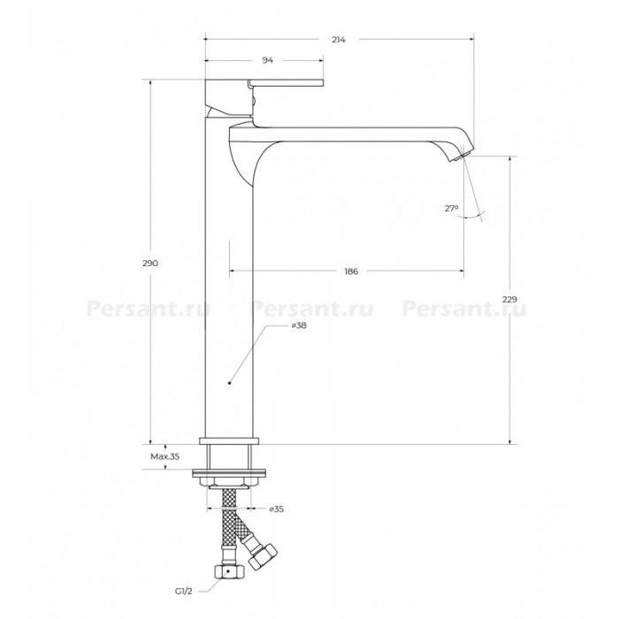 Смеситель для раковины BelBagno Aurora AURORA-LMC-CRM-W0 хром