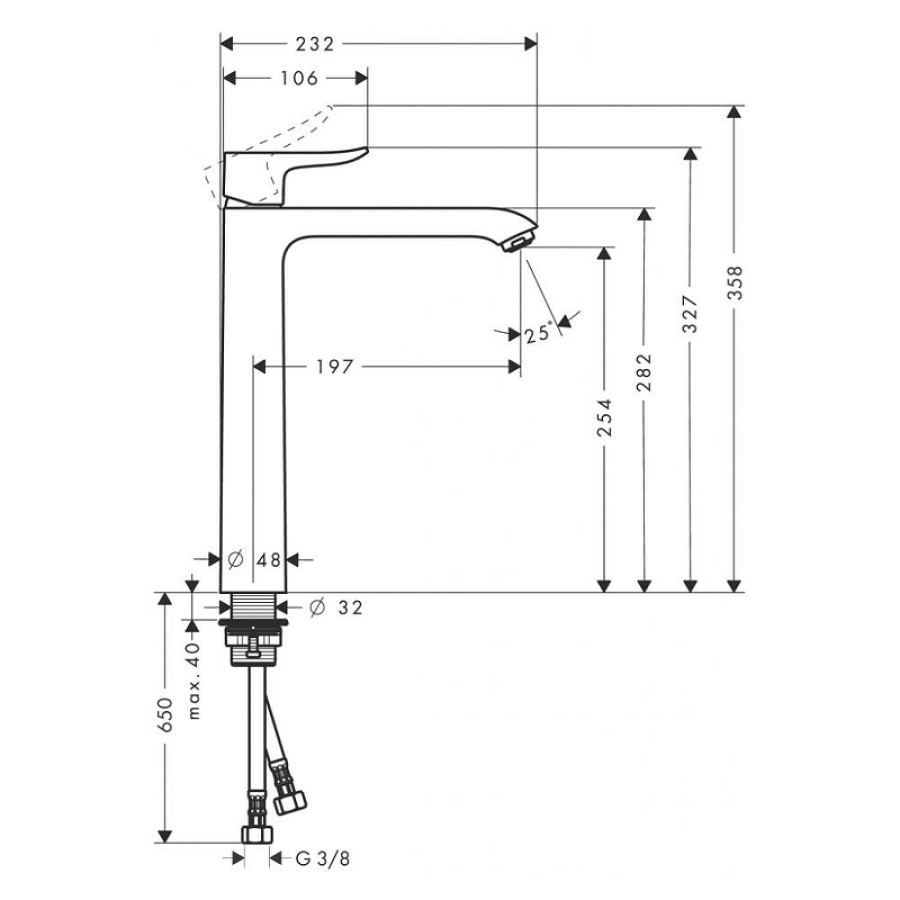 Смеситель для раковины Hansgrohe Metris 31184000