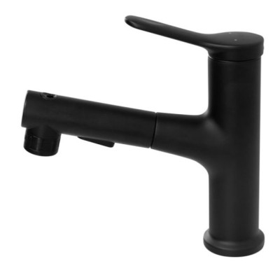 Смеситель для раковины BelBagno BB-LVMD-NERO-W0 с выдвижным изливом, черный