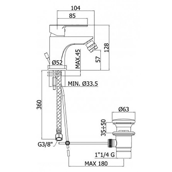 Смеситель для биде Paffoni Blu BLU135CR хром
