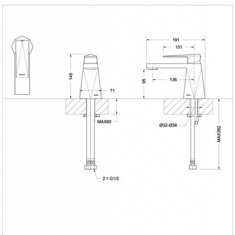 Смеситель для раковины Bravat Iceberg F176110C