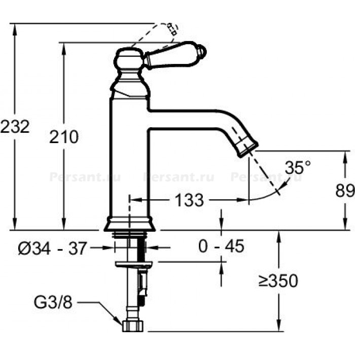 Смеситель для раковины Jacob Delafon Louise E24360-BL черный