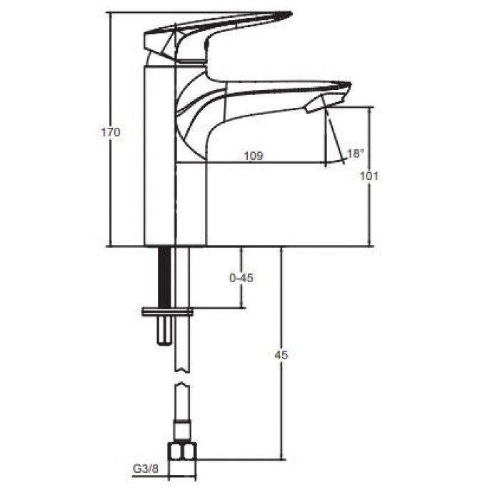 Смеситель для раковины Jacob Delafon Elite E32908-CP хром