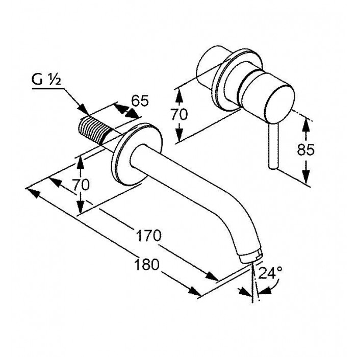 Смеситель для раковины Kludi Bozz 382443976 встраиваемый, чёрный матовый