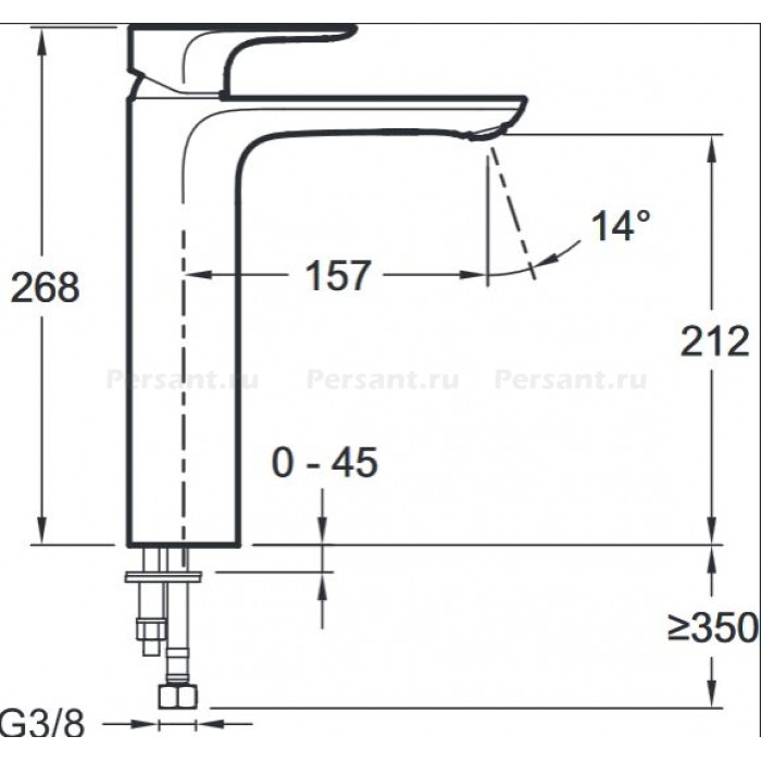 Смеситель для раковины Jacob Delafon Aleo E72299-4-CP