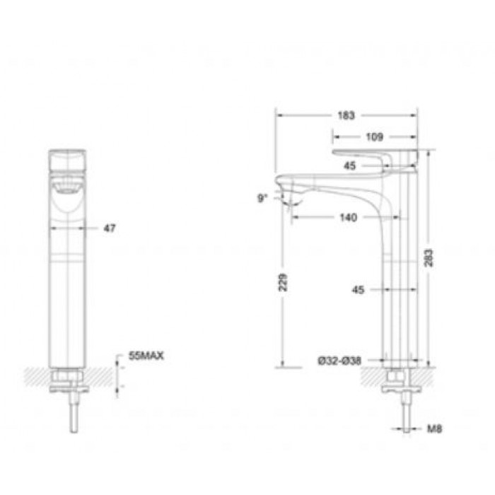 Смеситель для раковины Bravat Source F1173218BW-A9-ENG черный матовый