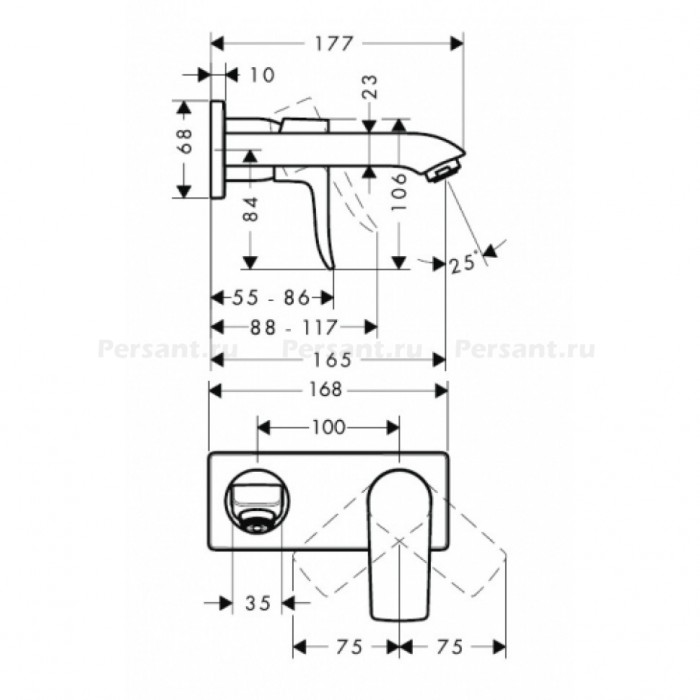 Смеситель для раковины Hansgrohe Metris 31085000 хром