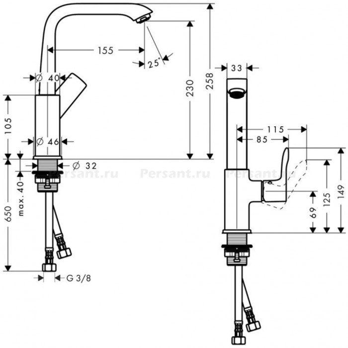 Смеситель для раковины hansgrohe Metris 31081000 хром