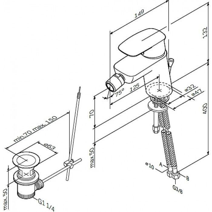 Смеситель для биде AM.PM Spirit 2.1 F71A83100 хром
