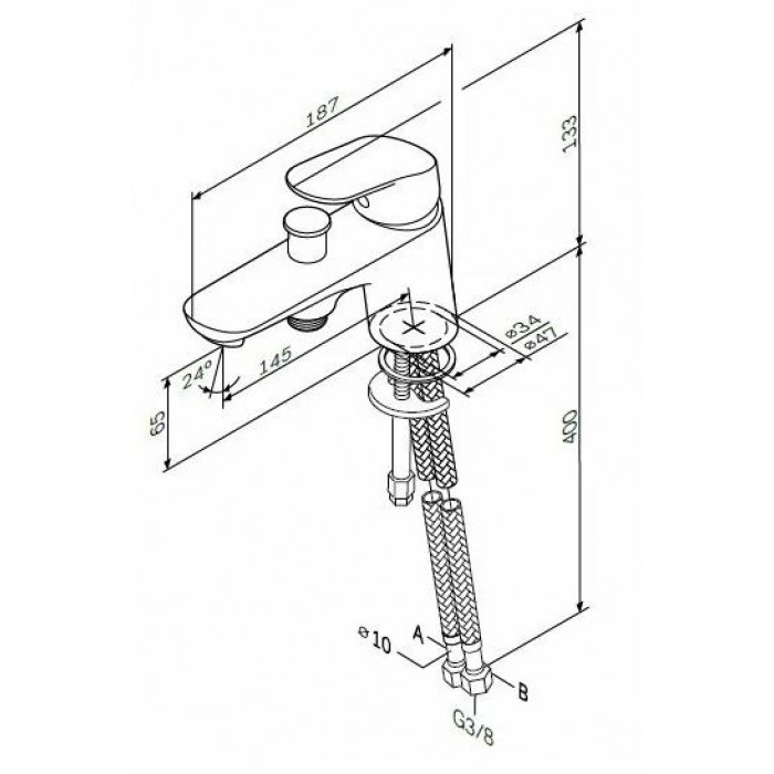 Смеситель для ванны AM.PM Like F8010232 хром