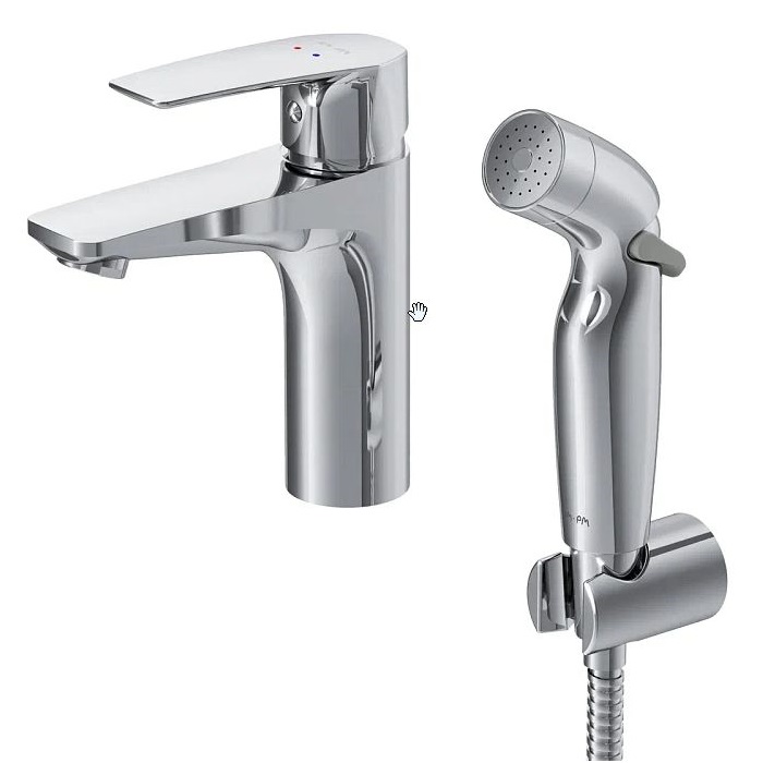 Смеситель для раковины AM.PM Gem F90A03000 с гигиеническим душем, хром