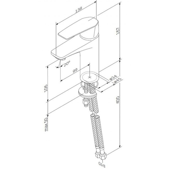 Смеситель для раковины AM.PM Gem F90A03000 с гигиеническим душем, хром