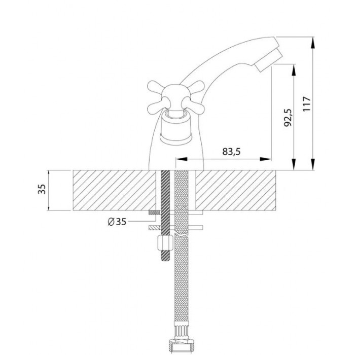 Смеситель для раковины Rossinka H02-61R хром