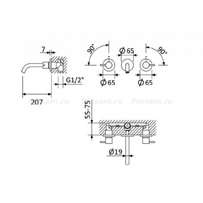 Смеситель для раковины Cezares Leaf LEAF-BLI3L-20-L-01-W0 хром