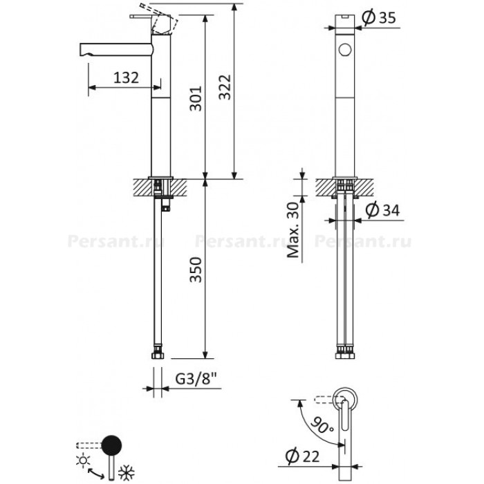 Смеситель для раковины Cezares Leaf LEAF-LC1-L-SR матовое золото