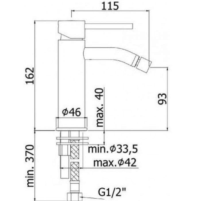 Смеситель для биде Paffoni Light LIG131NO черный матовый