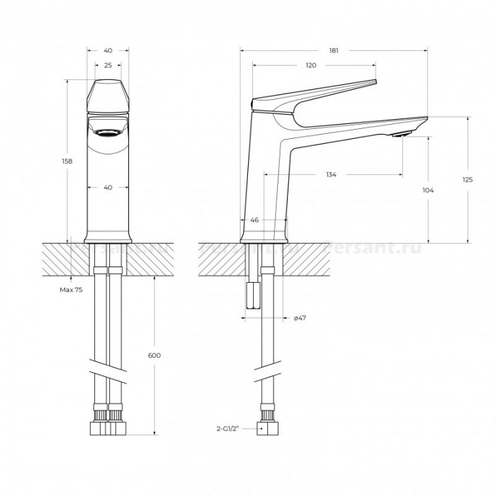 Смеситель для раковины Cezares Liner оружейная сталь LINER-LS-GM-W0