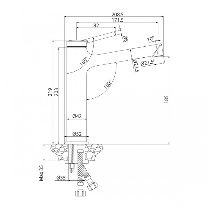 Смеситель для раковины Lemark Minima LM3837C хром