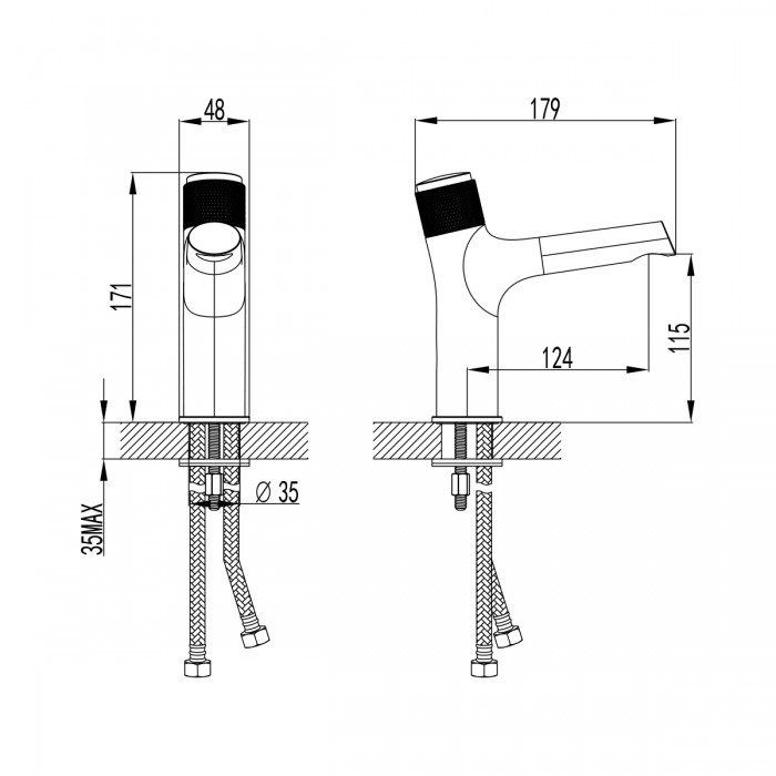 Смеситель для раковины Lemark Project LM4676C нажимной, хром