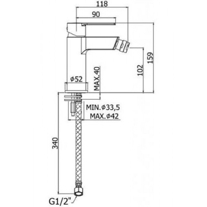 Смеситель для биде Paffoni Ringo RIN131NO черный матовый