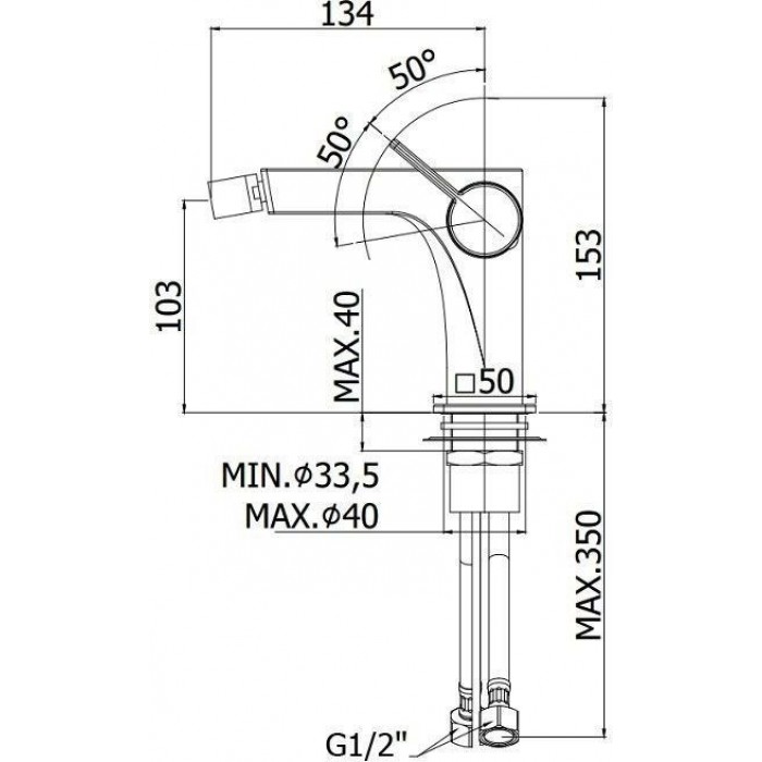 Смеситель для биде Paffoni Rock RO131CR хром