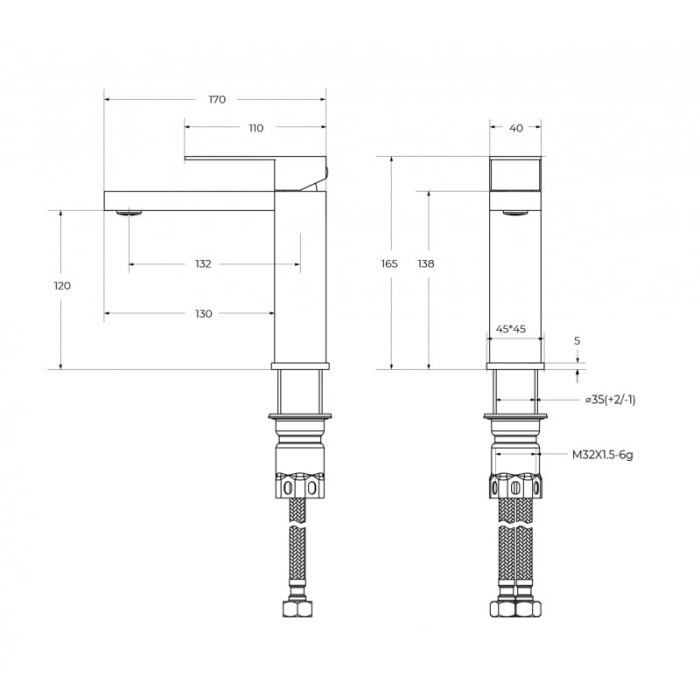Смеситель для раковины Cezares Slider черный SLIDER-LS-NOP