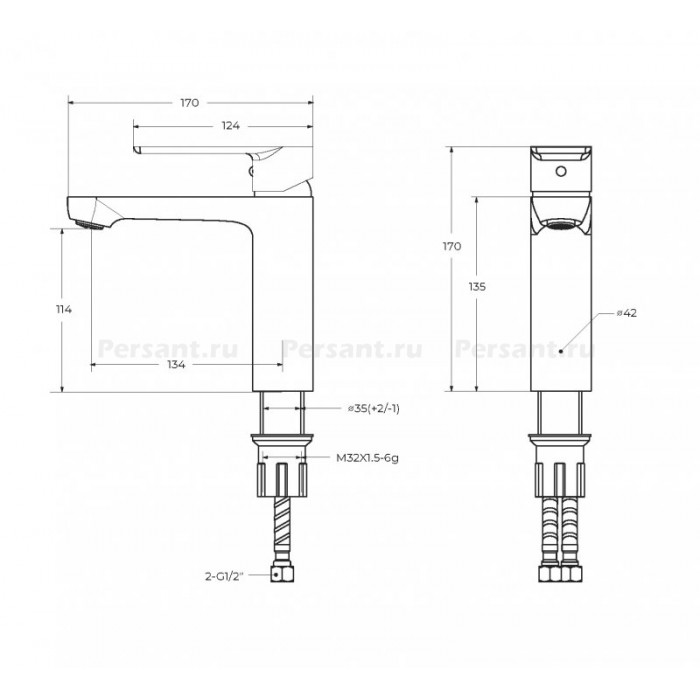 Смеситель для раковины Cezares Stylus с донным клапаном, черный STYLUS-LS-NOP