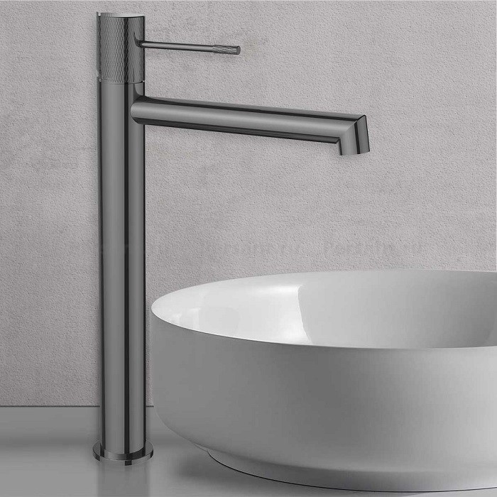 Смеситель для раковины Vincea Desire VBF-1D2GM высокий, вороненая сталь