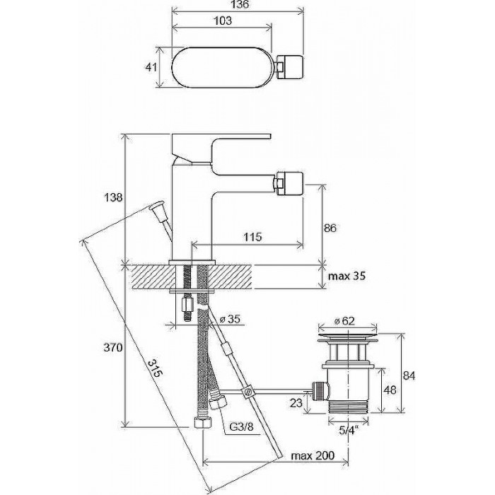 Смеситель для биде Ravak Chrome CR 055.00 X070055 хром